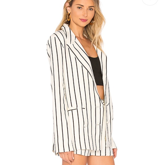 Lovers + Friends Fanning Blazer in Ivory & Black - Picture 2 of 5